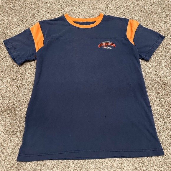 NFL Other - Vintage NFL Denver Broncos Shirt Mens Medium Blue Orange Preowned Small Holes